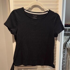 Talbots Classic Black Short Sleeve Tee